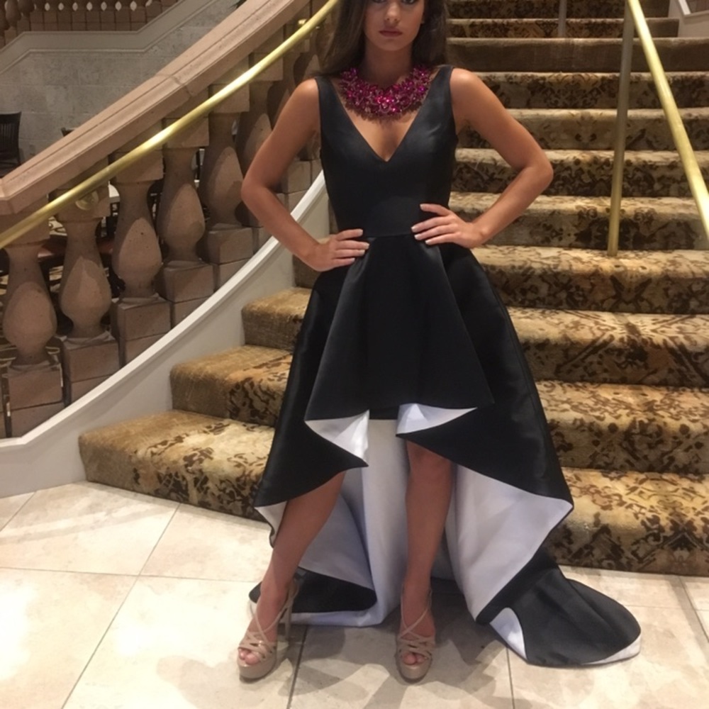 Black & white high low dress
